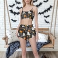 thumbnail image 2 of Tnhcen Women's Halloween Spider Web Pajama Set Cami Top Shorts Sleepwear Cozy Loungewear 2-Piece Outfit S-2XL Dark Gray, 2 of 6