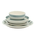 thumbnail image 5 of Gibson Home Kenwood Shores 16 Piece Stoneware Dinnerware Set, Hand-Painted Plates and Bowls, Service for 4 - Blue Striped, 5 of 15