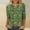 Green, variant on CLOISE 3/4 Sleeve T Shirts for Women Plus Size Tops Crewneck Casual Pullover Print Loose Summer Blouses Purple 5XL