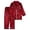 Men-Wine1, variant on MEZZALL Women Satin Silk Button Down Pajama Sets Solid Color 2 Piece Sleepwear Loungewear Long Sleeve Lapel Shirts With Pants Family Matching Nightwear