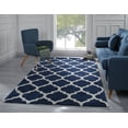 thumbnail image 1 of Modern Carpet with Geometric Shape Design, Moroccan Trellis Pattern Area Rug (5' x 7', Navy), 1 of 3