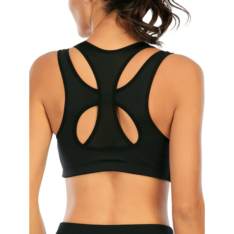 YouLoveIt Sports Bras, High Impact Racerback Yoga Sports Bra Back Support  Lift Up Yoga Bras Wirefree Mesh Racerback Top Workout Crop Tops 