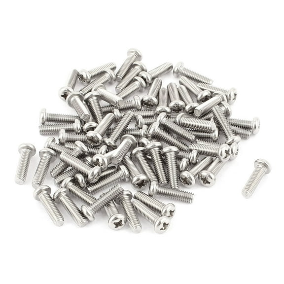 Uxcell M4 x 14mm 304 Stainless Steel Crosshead Round Head Screws Bolts (60-pack)
