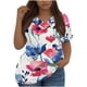 thumbnail image 1 of Mujeres Tops Casual Manga Corta V-Cuello Botón Decoración Plisado Blusa para Más Tamaño L-5xl, 1 of 3