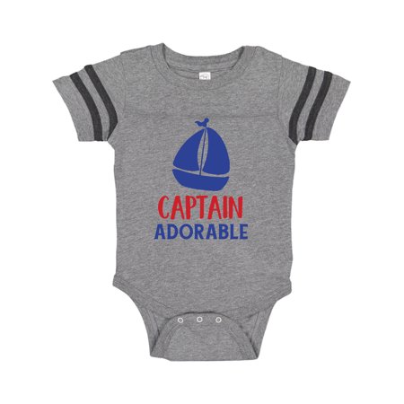 

Inktastic Captain Adorable Sail Boat Sailing - Red Blue Gift Baby Boy Bodysuit