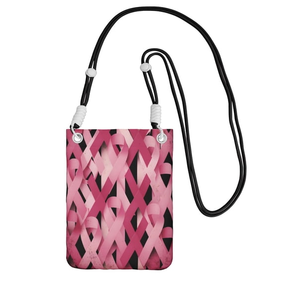 Small Crossbody Bag For Women Breast Cancer Awareness Ribbon Phone Purse Lightweight Crossbody Pouch