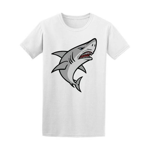 Cool Angry Shark Cartoon T-Shirt Men -Image by Shutterstock, Male x-Large