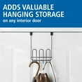 thumbnail image 5 of Mainstays Over-the-Door 3-Hook Rack, No Drilling, Black, 5 of 8