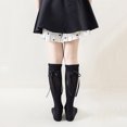 thumbnail image 3 of Girls Knee High Socks Lightweight Knitting Stocking Ruffle Crew Solid Color Long Socks Cut Bow Kids Toddler Dress Sock, 3 of 4