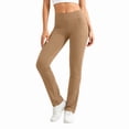 thumbnail image 2 of hoksml Women's High Waist Slim-Fit Flare Leg Pants, Stretch Yoga Trousers with Front and Back Pockets, 2 of 9