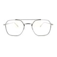 thumbnail image 5 of Hipster Metal Rectangle Double Bridge Blue Light Filtering Computer Glasses Silver, 5 of 8