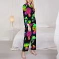 thumbnail image 4 of Bingfone Womens Pajama Sets Bright Mushrooms Print,Long Sleeve Loungewear Pajamas Set-Large, 4 of 9