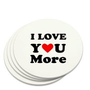 I Love You More with Heart Novelty Coaster Set