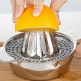 thumbnail image 4 of Stainless Steel Lemon Squeezer Hand Juicer Citrus Lemon Orange Juicer with Strainer and Bowl Manual Hand Press Squeezer Tool Rust-Proof Sturdy Kitchen Tool for Lemon Orange Lime, 4 of 11