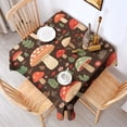 thumbnail image 2 of Colorful Mushroom Flower Dark Pattern Square Tablecloth,Waterproof Square Table Cover,Wipeable Spillproof Washable Table Cover for Home Kitchen Party Decor 60"x60"(152x152cm), 2 of 6