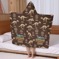 thumbnail image 5 of Brown Cartoon Dinosaurs Fossils Pattern Hooded Bath Towel，50"x30" for Ages 3 To 12 Kids, Quick Dry Lightweight Soft Microfiber Hood Beach Towel Cover Up for Kids, 5 of 7