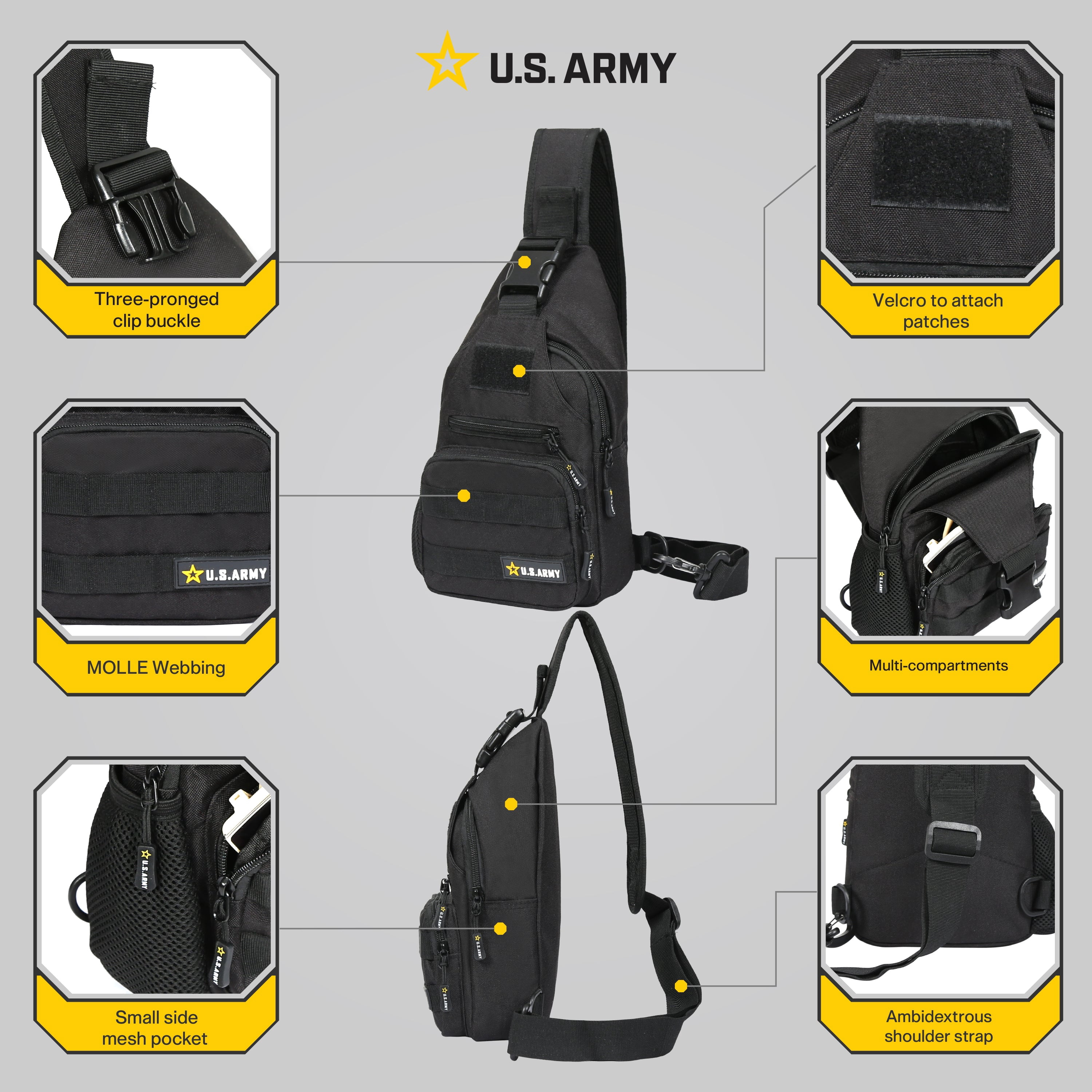 US ARMY DELTA High Performance Tactical Sling Bag Black