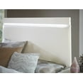 thumbnail image 3 of Modern LED Bedroom Set 3pc White Finish Queen Bed and Two Nightstands Set Furniture, 3 of 7