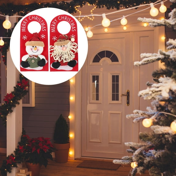 NICEXMAS 2Pcs Wreath Hanger Nonwoven Fabric Decorative Door Hanging Decoration Holiday Door Hanging
