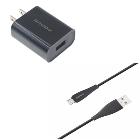 Quick Home Charger + 10ft USB Cable for Motorola One 5G Ace Phone - 18W USB Travel Wall and Type-C Charger Cord Power Wire Combo for Motorola One 5G Ace (2021)