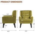 thumbnail image 2 of UIXE Accent Chairs Velvet Upholstered Armchair for Living Room Comfy Single Sofa Seats, Green, 2 of 7