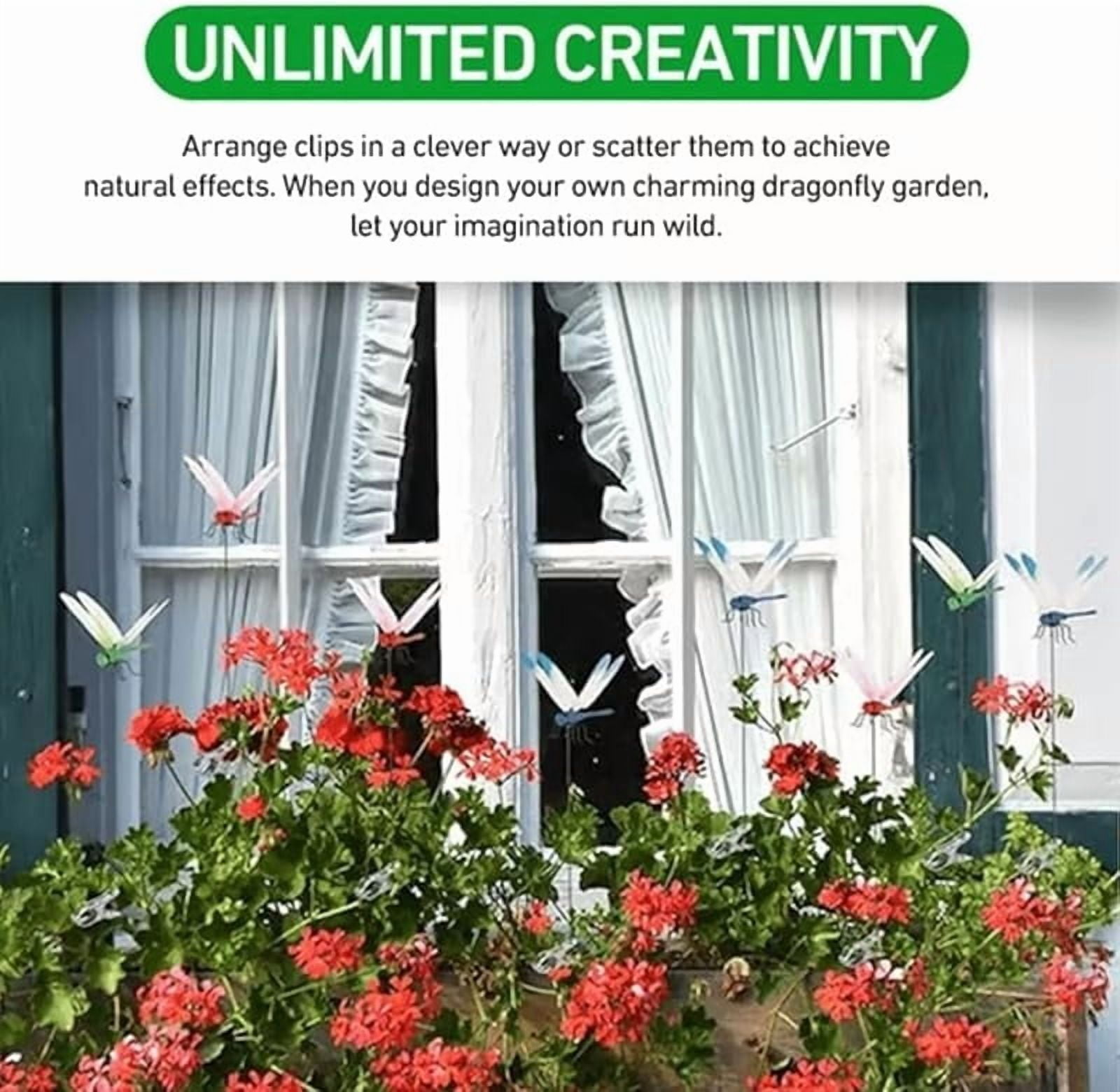 20pcs Dragonfly Clip Bug Repellent, Clip on Dragon Fly, Outdoor Fake Dragonfly Rod Clip for Hat, 3D Artificial Realistic Garden Stakes Decor to Keep Flies Away for Indoor Patio (8Pcs)