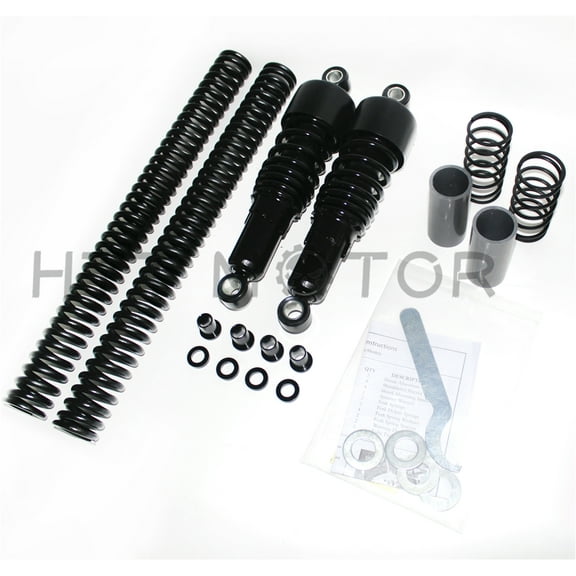 HTTMT- Black Slammer Shocks   Fork Springs Lowering Kit 2006-2014 Harley Dyna FXD