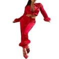 thumbnail image 1 of Hauts à Col à Manches Longues + Pantalons de Costume à Jambe Droite pour Femmes, 1 of 4