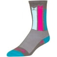 thumbnail image 2 of SockGuy Crew Felines Socks 6 inch Gray Pink Teal Small Medium Synthetic, 2 of 2