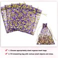 thumbnail image 4 of Uxcell Organza Bag, Sheer Flowers Heart Mesh Bags Drawstring Gift Bags Bulk Party Favor Bag Jewelry Pouches Purple-Gold 4" x 6", 4 of 6