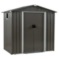 thumbnail image 4 of Walsunny 6X4 FT Outdoor Storage Shed,Waterproof Metal Garden Sheds with Lockable Double Door Weather Resistant Steel Tool Storage House Shed Grey, 4 of 7