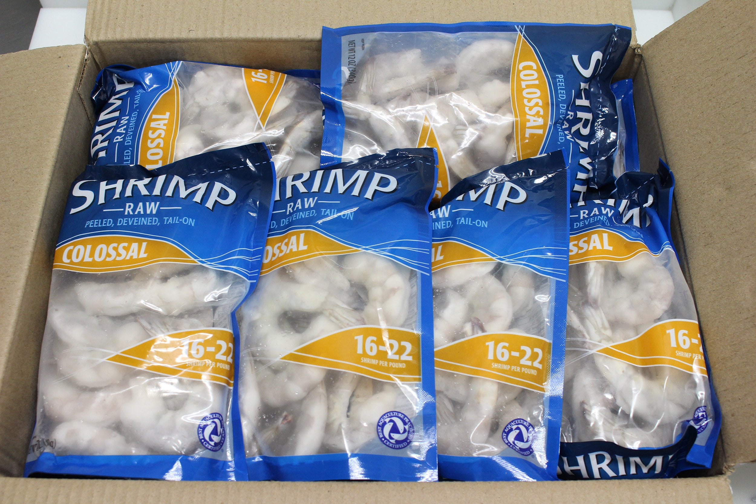 Great Value Seafood Frozen 16/22 Raw P&d Tail-on Shrimp, Bag