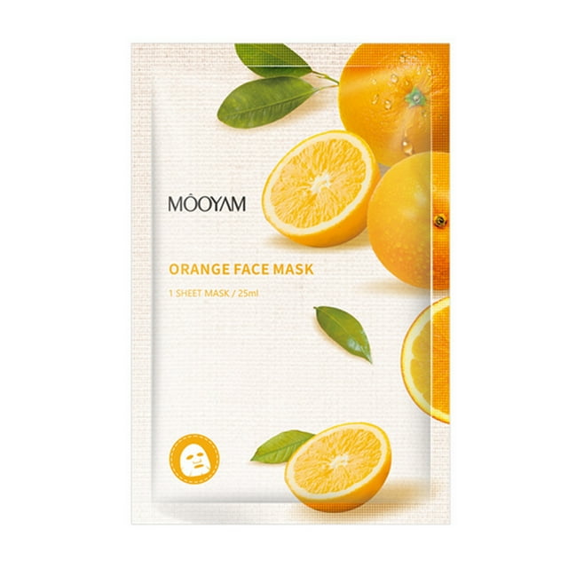 MOOYAM Mascarilla facial naranja Hoja Hidratante Hidratante Mascarilla facial Reafirmante Mascarilla MOOYAM Máscara naranja