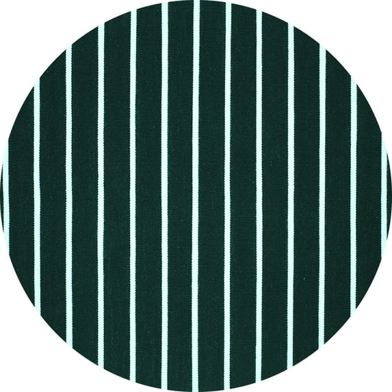 Ahgly Company Machine Washable Indoor Round Abstract Turquoise Blue Contemporary Area Rugs, 3' Round