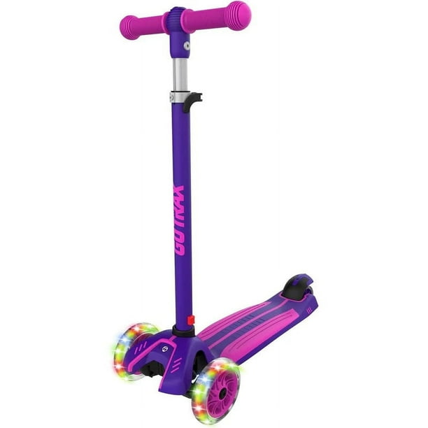 GOTRAX KS1 Patinete para Niños 3 Ruedas con Iluminación LED, 3 Manillares Ajustables, Adecuado para Niños y Niñas de 2 a 8 Años y Carga Máxima de 100 Libras, Purple