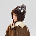 thumbnail image 2 of Auroural Winter winter hats for Kids Knit Hat with Ear Protection 4-14 Years Old Children's Winter Windproof And Cold-proof Boys And Girls Outdoor Warm Ear Protection Wool Ball Knitted Wool Hat, 2 of 6