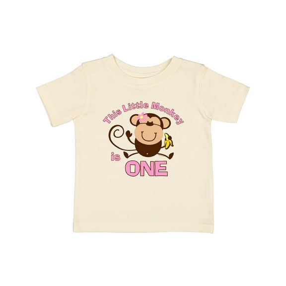 Inktastic Little Monkey Girl 1st Birthday Girls Baby T-Shirt