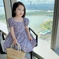 thumbnail image 4 of XBASW 1-8T Girls Casual Dresses for Toddler Kids Pullover Dot Print Dress Summer Short Sleeve Sundress for Baby Girls, 4 of 8
