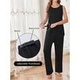 thumbnail image 3 of Avidlove Maternity Pajamas and Robe Set 3 Piece Double Layer Sleeveless Nursing Top,Pregnancy Pants with Robe Pjs Sleepwear, 3 of 8