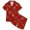 1-61Red183, variant on MEZZALL Girls Sleepwear Set Soft Satin Pajamas Sets With Ocean Bow Print Short Sleeve Lapel Button Down Tops & Shorts For Toddler Kids Daily Casual Night Leisure Nightwear