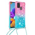 thumbnail image 2 of Funda para Samsung Galaxy A21S Brillantina Líquida Divertida Reluciente y con Cristales en Movimiento Cuerpo Cruzado con Cordón Ajustable, 2 of 5