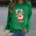 thumbnail image 2 of asdoklhq Womens Plus Size Tops Clearance,Women's O-Neck Christmas Print Long-sleeved Sweatshirt Casual Blouse Pullover Tops, 2 of 4
