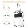 thumbnail image 2 of Square PU Leather 2 Pack Travel Tag - Bag Tag - Suitcase Tag with Privacy Cover and Stainless Steel Ring - Suitable for Travel, Backpack, and Handbag Retro Flowers Floral, 2 of 7