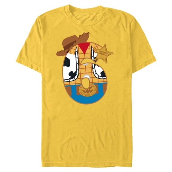 Disney and Pixar’s Toy Story Sixth Birthday 6 Years Old - Short Sleeve Blended T-Shirt for Adults - Customized-Yellow