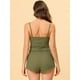 thumbnail image 3 of Pijama sin mangas para mujer, camisetas sin mangas y pantalones cortos Strtechy, 2 uds., conjunto de salón, X-pequeño, verde, 3 of 5