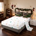 thumbnail image 4 of Manfei Merry Christmas King Bedding 7 Pieces Holiday King Bed in a Bag, Blue White, Xmas Reversible, 4 of 6
