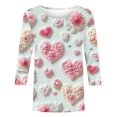 thumbnail image 5 of SOOMLON Women Valentine's Day Tops Couple Valentines Gift Comfy 3/4 Sleeve Scoop Neck T Shirts Funny Love Heart Graphic Tees Fashion Valentines Clothes 2025 Multicolor XL, 5 of 5