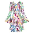 thumbnail image 5 of 70s Disco Fancy Dress Outfits for Women, 60s 70s 80s 90s Hippie Costume Disco Dress, Groovy Disco Dress, Retro Disco Outfit, Halloween Floral Party Dresses Trendy Vacation,BeigeL, 5 of 9