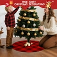 thumbnail image 5 of 30 Inch Christmas Tree Skirt – Velvet Plush Tree Mat, Soft Thickened Polyester with Red Ties, Single-Sided Printing, Available in 30in/36in/48in, Perfect for Holiday Xmas Tree Decoration, 5 of 7