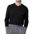 thumbnail image 1 of Besolor Shirts for Men Solid Color Button Long Sleeve Bottom Top 2024 Fall Winter Casual Loose Classic Pullover Blouse, 1 of 6
